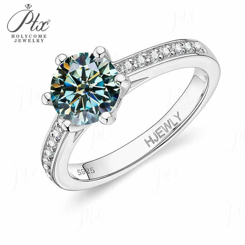 1ct Round Moissanite Ring D Color VVS1 925 Sterling Silver GRA - Image 23