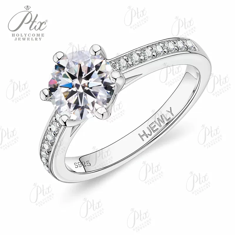 1ct Round Moissanite Ring D Color VVS1 925 Sterling Silver GRA - Image 24