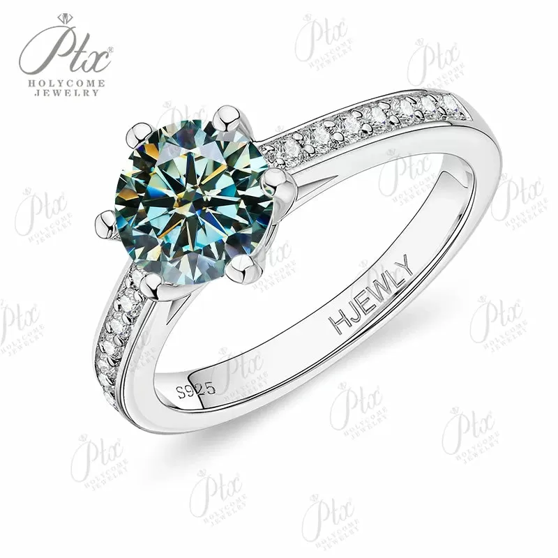 1ct Round Moissanite Ring D Color VVS1 925 Sterling Silver GRA - Image 30