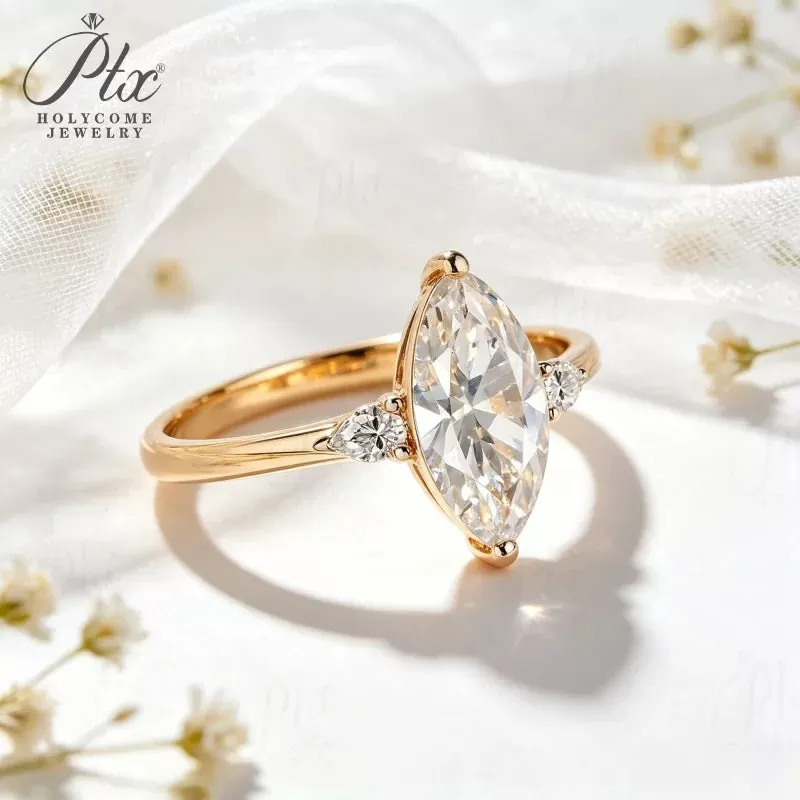 1ct Marquise Moissanite Ring D Color VVS1 925 Sterling Silver GRA - Image 6