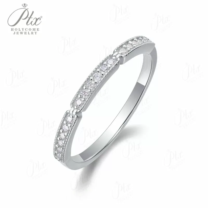 1ct Round Moissanite Ring D Color VVS1 925 Sterling Silver GRA