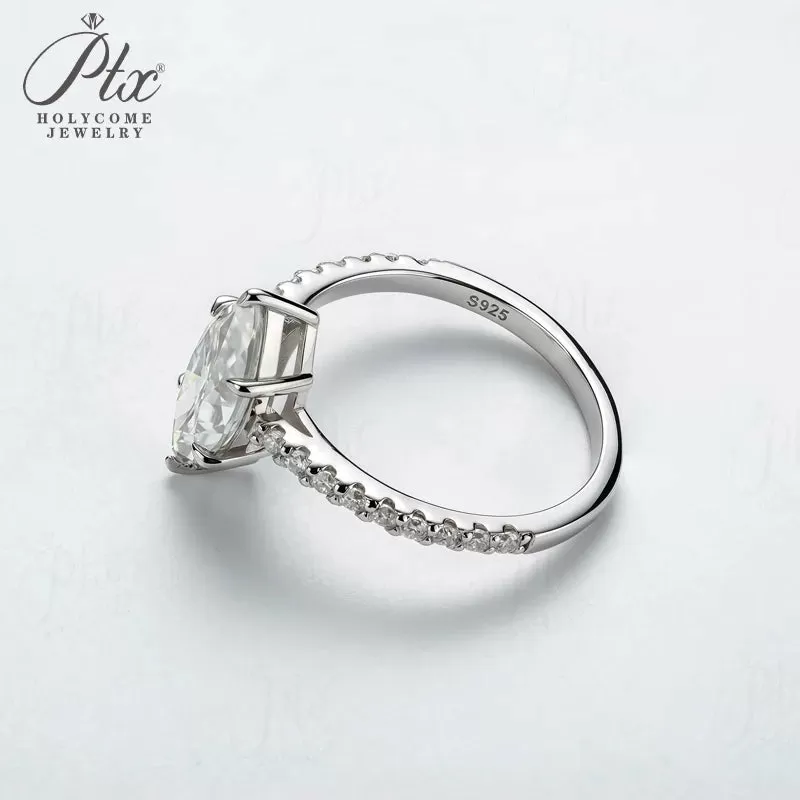 1ct Round Moissanite Ring D Color VVS1 925 Sterling Silver GRA - Image 3