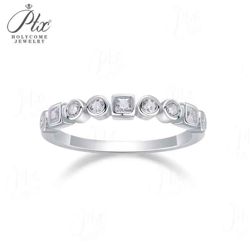 1ct Round Moissanite Ring D Color VVS1 925 Sterling Silver GRA