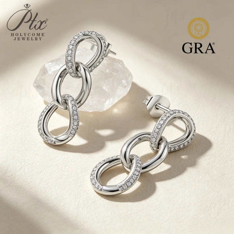 1ct Round Moissanite Stud Earrings D Color VVS1 925 Sterling Silver GRA - Image 2