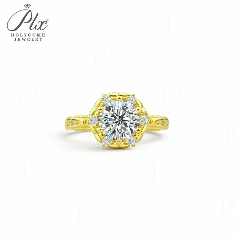 1ct Round Moissanite Ring D Color VVS1 925 Sterling Silver GRA - Image 6