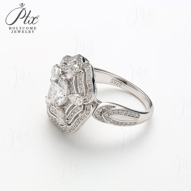 1ct Round Moissanite Ring D Color VVS1 925 Sterling Silver GRA - Image 8