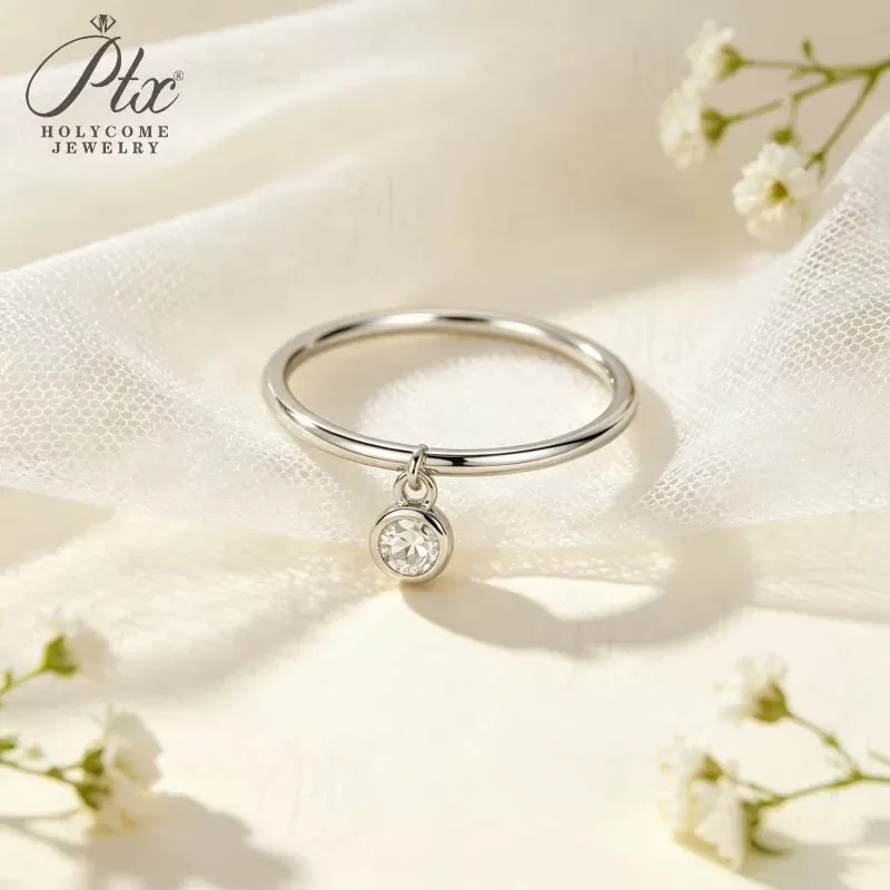 1ct Round Moissanite Ring D Color VVS1 925 Sterling Silver GRA - Image 7