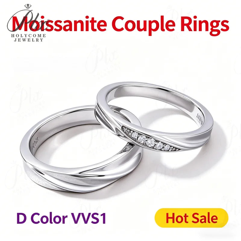 1ct Round Moissanite Ring D Color VVS1 925 Sterling Silver GRA