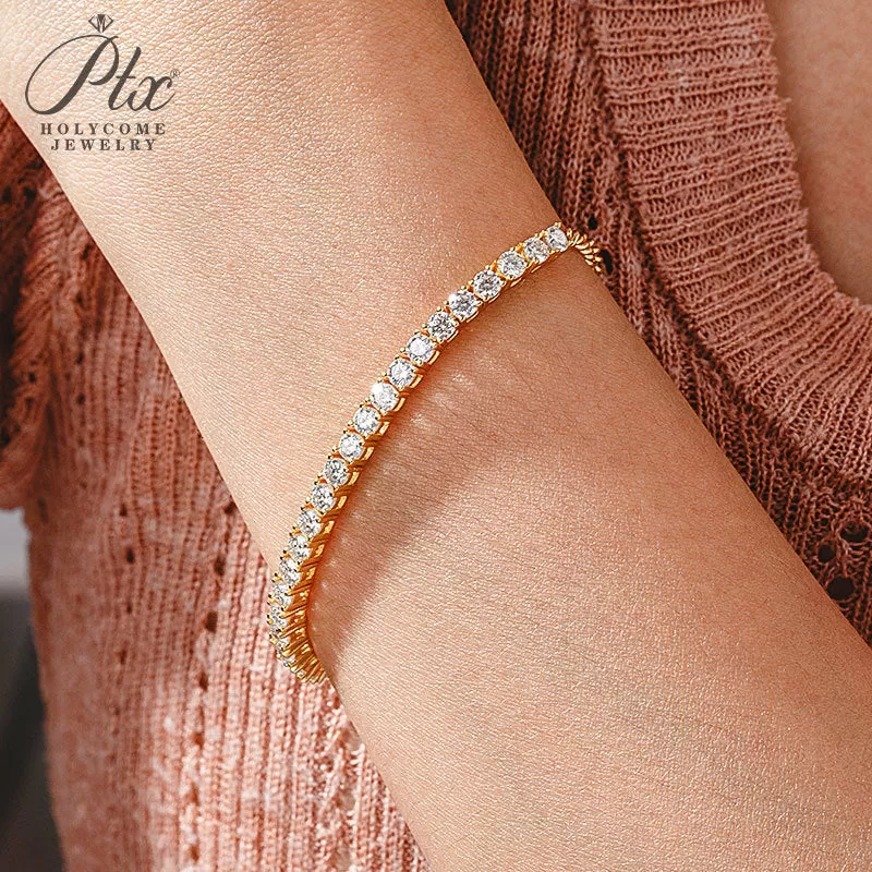 1ct Round Moissanite Bracelet D Color VVS1 925 Sterling Silver GRA - Image 4