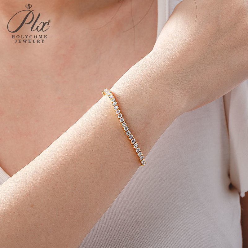 1ct Round Moissanite Bracelet D Color VVS1 925 Sterling Silver GRA - Image 6