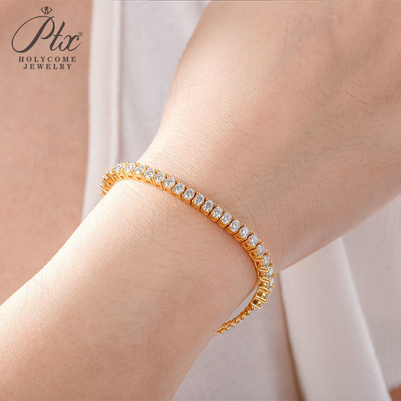 1ct Round Moissanite Bracelet D Color VVS1 925 Sterling Silver GRA - Image 7