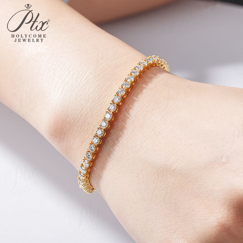 1ct Round Moissanite Bracelet D Color VVS1 925 Sterling Silver GRA - Image 8