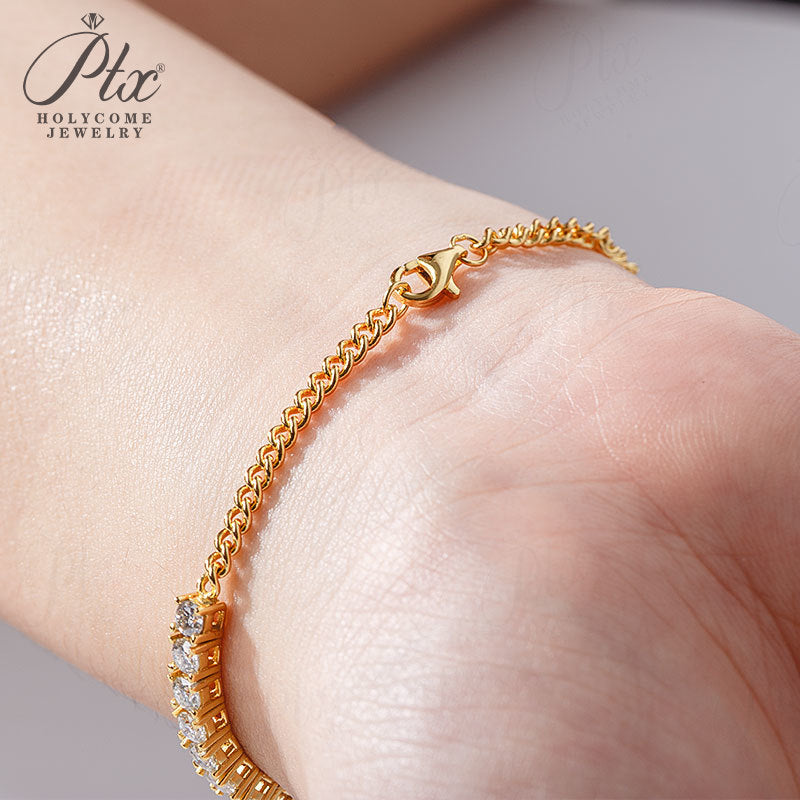 1ct Round Moissanite Bracelet D Color VVS1 925 Sterling Silver GRA - Image 9