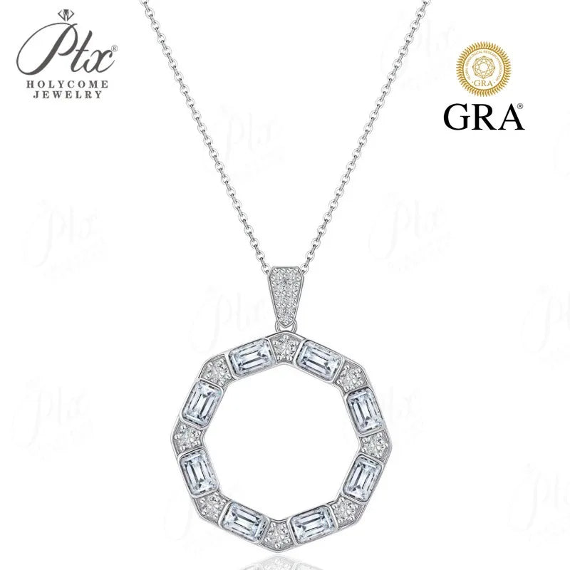 1ct Round Moissanite Pendant Necklace D Color VVS1 925 Sterling Silver GRA - Image 3