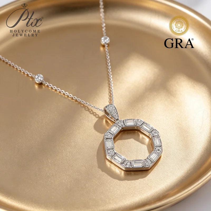 1ct Round Moissanite Pendant Necklace D Color VVS1 925 Sterling Silver GRA - Image 4