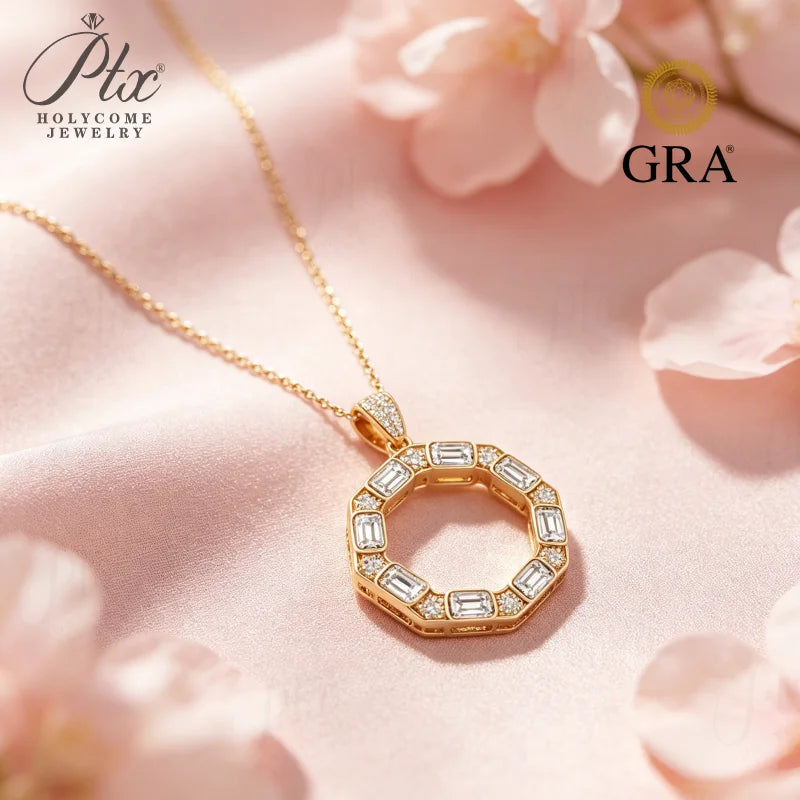 1ct Round Moissanite Pendant Necklace D Color VVS1 925 Sterling Silver GRA - Image 6